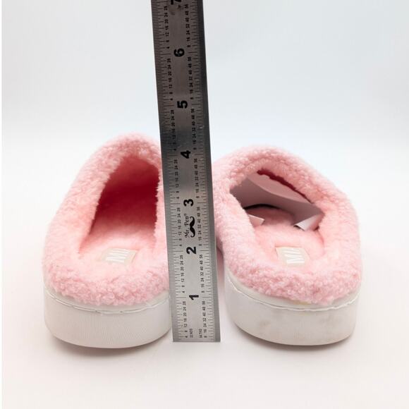 Mia Cozi Faux Fur Check Slide Slippers Backless Women's Pink Size US8M EU39 - Picture 4 of 10